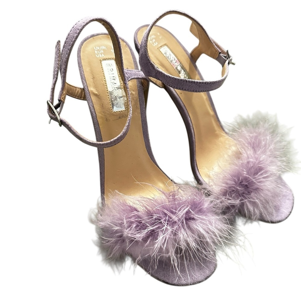 Primark, lilac feather heels, size 8 - Picture 9 of 11